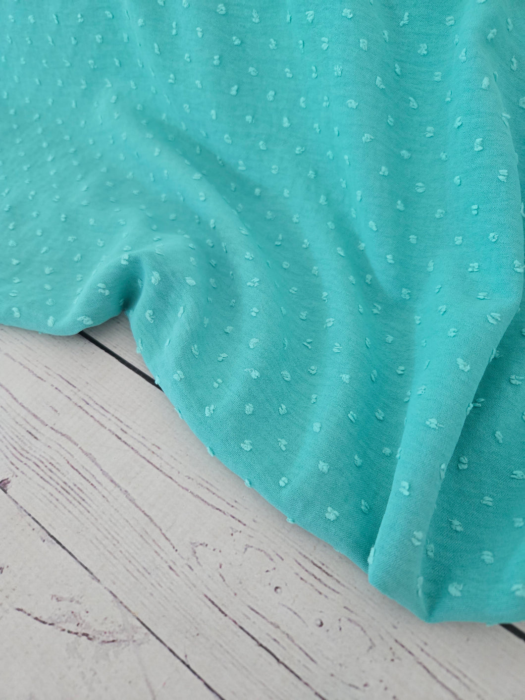 Dark Mint Petite Opaque Swiss Dot 100% Polyester {by the half yard}