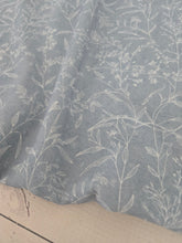 Blue Gray Wispy Outline Floral Opaque Petite Swiss Dot 100% Polyester {by the half yard}
