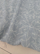 Blue Gray Wispy Outline Floral Opaque Petite Swiss Dot 100% Polyester {by the half yard}