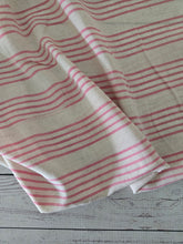 Cream & Pink Stripes Cotton Rayon Blend {by the half yard}