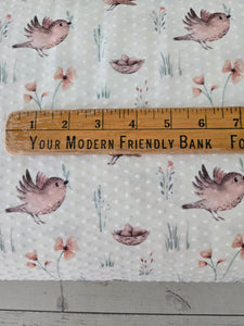 Birds & Nests Swiss Dot Knit {by the half yard}
