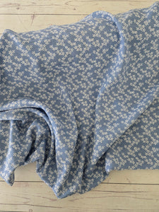 Ditzy Blue & White Floral Dobby Poly Cotton {by the half yard}