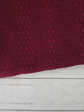 Burgundy Tonal Stripe Opaque Swiss Dot 100% Polyester {by the half yard}