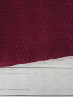 Burgundy Tonal Stripe Opaque Swiss Dot 100% Polyester {by the half yard}