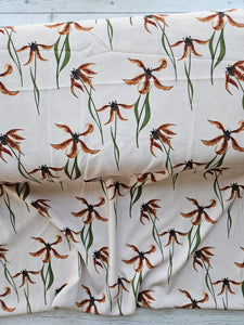Exclusive Design- Rust Orchid Stem Print {by the half yard}