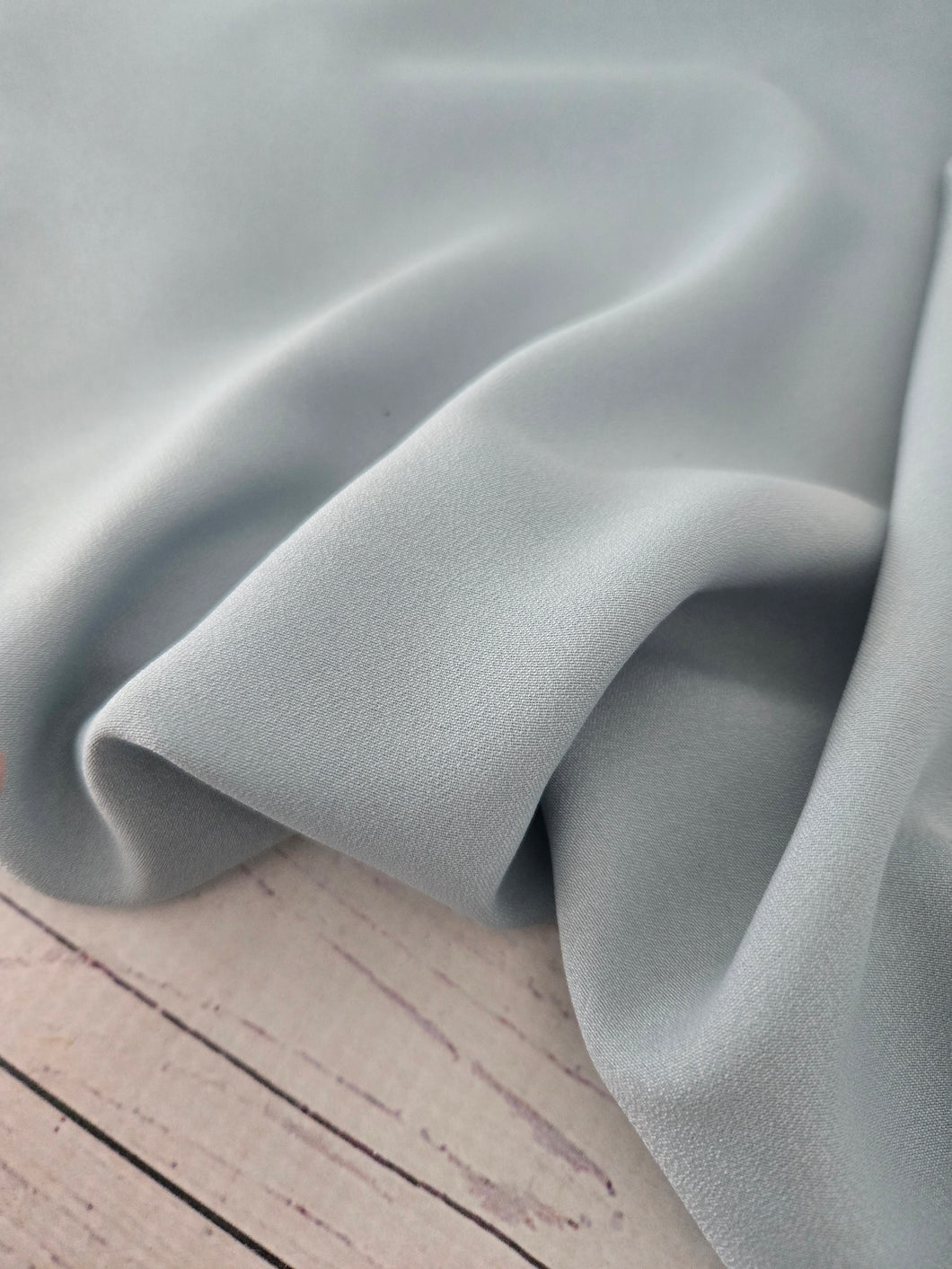 Solid Blue Sage Silky Polyester {by the half yard}