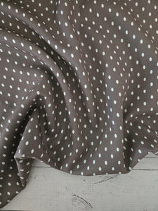 Exclusive Design- Smoky Olive Oval Dot Polyester Slub {by the half yard}