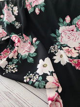 Black & Pink Floral {by the half yard}
