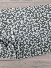 Green & White Floral Opaque Petite Swiss Dot 100% Polyester {by the half yard}