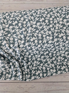 Green & White Floral Opaque Petite Swiss Dot 100% Polyester {by the half yard}