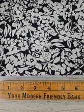 Black & Ivory Floral Opaque Petite Swiss Dot 100% Polyester {by the half yard}