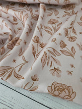 Exclusive Design- Tan & Brown Floral Print {by the half yard}