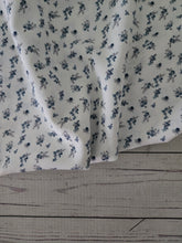 Exclusive Design- White & Petite Navy Floral Print {by the half yard}