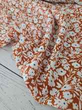 Rust & White Ditzy Floral Opaque Air Flow 100% Polyester {by the half yard}