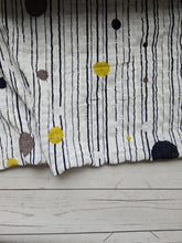 White Stripe & Dot Textured Polyester {by the half yard}