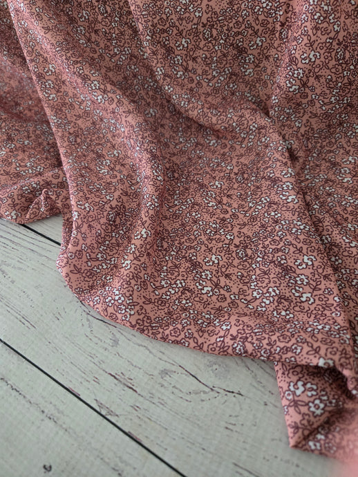 Rosy Peach Petite Floral {by the half yard}