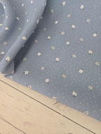 Dusty Blue Dots & Petite Floral {by the half yard}