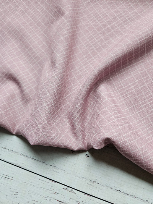 Exclusive Design- Pale Mauve Diagonal Lines & Dashes Polyester Slub {by the half yard}