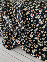 Black Petite Floral Opaque Air Flow 100% Polyester {by the half yard}
