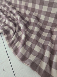 Exclusive Design- Brown & Tan Gingham Double Brushed Poly (DBP) Knit {by the half yard}