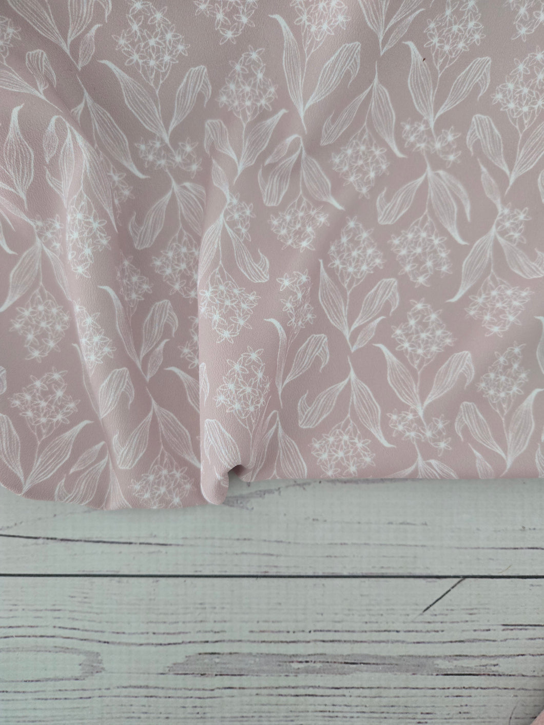 Dusty Pink & White Line Drawn Floral {by the half yard}