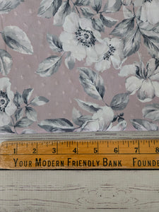 Taupe & Gray Floral Opaque Petite Swiss Dot 100% Polyester {by the half yard}
