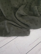 Olive Waffle Swiss Dot Chiffon {by the half yard}