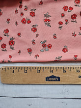 Coral Pink Petite Floral Double Brushed Poly (DBP) Knit {by the half yard}