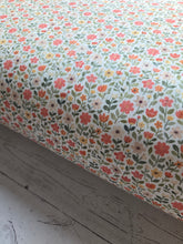 Petite Coral & Yellow Floral Variegated Poly Rib Knit {by the half yard}