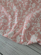 Peach & White Floral Jacquard Knit {by the half yard}