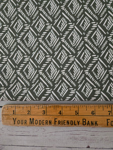 Olive Lines & Dashes Diamond Print {by the half yard}