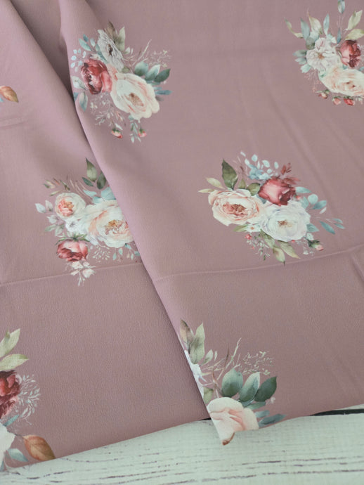 Exclusive Design- Dusty Rose Medium Floral Print {by the half yard}