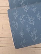 Dusty Blue Outline Stem Print {by the half yard}
