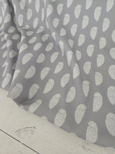 Gray Paisley Block Print Poly Slub {by the half yard}