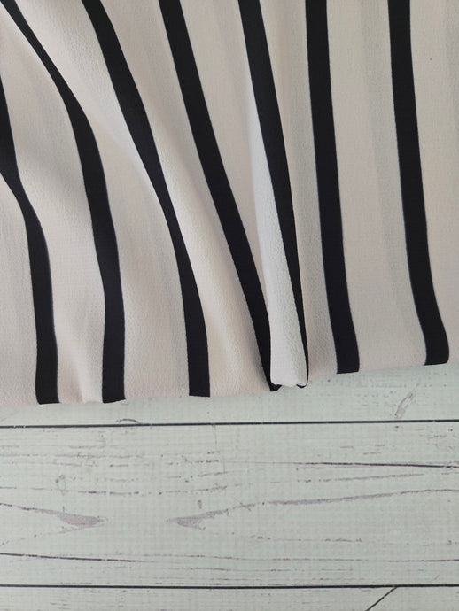 Exclusive Design- Creamy Tan & Black Stripes {by the half yard}