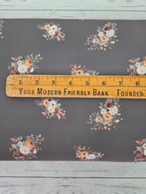 Exclusive Design- Dusty Olive Small Meadow Floral Bouquet Pinstripe Poly {by the half yard}