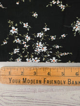 Black Viny Floral Rayon Crepe {by the half yard}