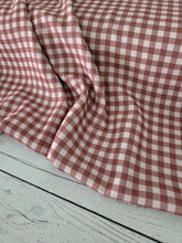 Exclusive Design- Autumn Red Gingham Pinstripe Poly {by the half yard}