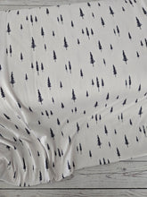 Ivory & Black Tree Print Double Brushed Poly (DBP) Knit {by the half yard}