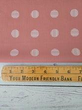 Terra Cotta Stripe Dots Linen Look Poly {by the half yard}