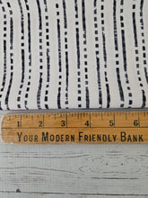 Cream & Black Chunky Stripe Poly Slub {by the half yard}