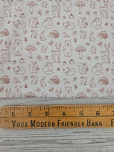 Exclusive Design- Petite Creamy Tan Woodland Friends Print Double Brushed Poly (DBP) Knit {by the half yard}
