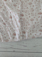 Exclusive Design- Petite Creamy Tan Woodland Friends Print Double Brushed Poly (DBP) Knit {by the half yard}
