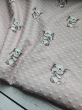 Exclusive Design- Blush Elephants Swiss Dot Knit {by the half yard}