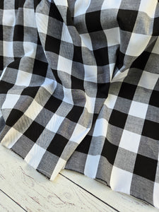 Black & White Buffalo Plaid Cotton Poplin {by the half yard}