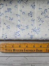White & Blue Petite Floral Swiss Dot Cotton {by the half yard}