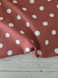 Rust Polka Dots Poly Slub {by the half yard}