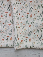 Cream Wildflower Stems Swiss Dot Knit {by the half yard}