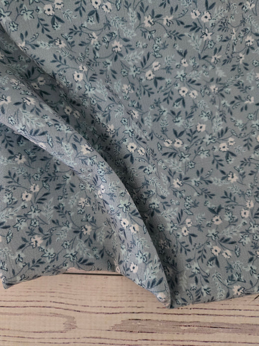 Dusty Blue & Teal Petite Floral Print {by the half yard}