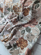 Earth Tones Large Floral Silky Polyester {by the half yard}